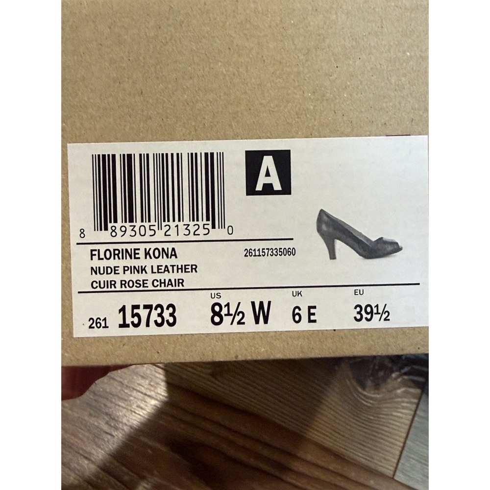 Clark's 8.5W Florine Kona Nude Pink Leather Heels - Picture 8 of 8